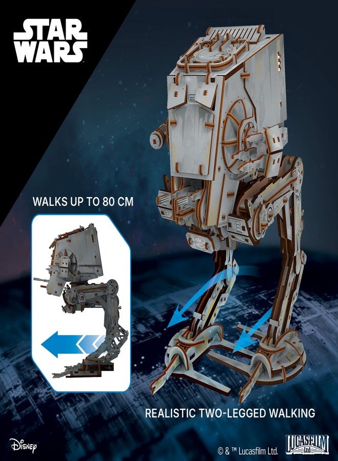 أوجيرز ألغاز خشبية ثلاثية الأبعاد من يو جيرز ستار وورز™، نموذج AT-ST Walker™ للكبار - طقم نموذج ميكانيكي من ستار وورز، ألغاز لتنمية الذكاء للكبار، هواية ألغاز ثلاثية الأبعاد للرجال والنساء، أطقم نماذج - Image 4